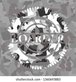 Boarder on grey camo texture