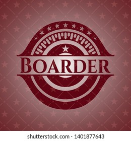 Boarder red emblem. Retro. Vector Illustration. Detailed.