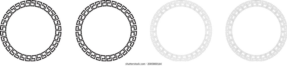 Boarder vector set of greek key interlocking