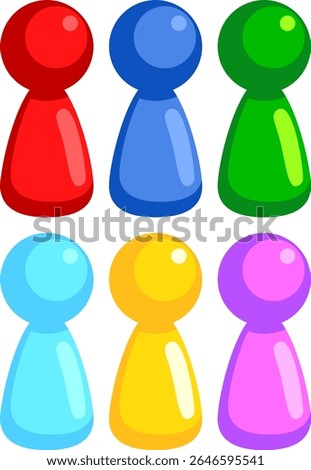 boardgame colorful pieces vector icon sheet