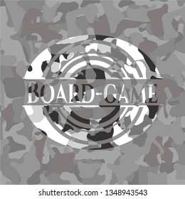 Board-game on grey camo texture