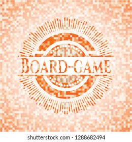 Board-game orange mosaic emblem