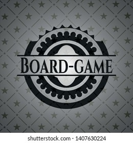 Board-game realistic black emblem. Vector Illustration. Detailed.