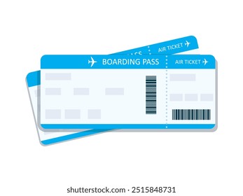 Boarding blue pass tickets template vector design illustration 