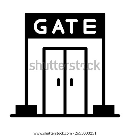 Boarding Gate Icon Mixed Vector Illustration