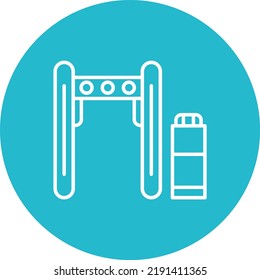 Imagen vectorial del icono de círculo de la puerta de embarque. También se puede usar para aplicaciones web, aplicaciones móviles y medios impresos.