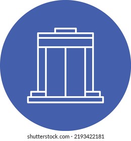 Imagen vectorial del icono de círculo de la puerta de embarque. También se puede usar para aplicaciones web, aplicaciones móviles y medios impresos.