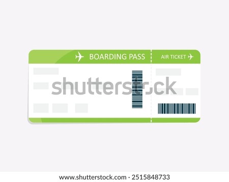 Boarding green pass tickets template vector design illustration