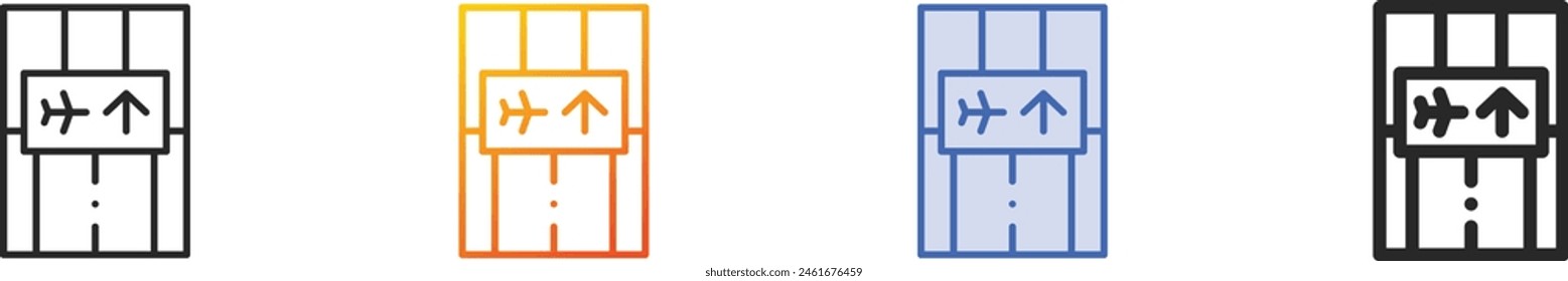 boarding icon.Thin Linear, Gradient, Blue Stroke and bold Style Design Isolated On White Background