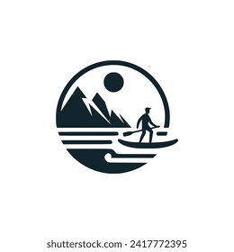 boarding nature logo vector illustration template design