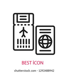 Boarding pass concept line icon. Simple element illustration. Boarding pass concept outline symbol design. Can be used for web and mobile UI/UX . Modern vector style. 