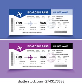 boarding pass design concept template