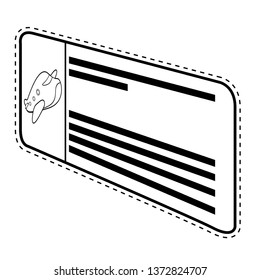 Boarding pass dotted sticker. Vector illustration design