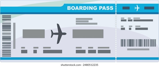 Boarding pass in flat design style (cut out)