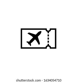 Boarding pass icon  in black flat shape design isolated on white background 