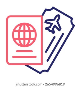 Boarding Pass Icon Color Vector Illustration