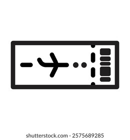 Boarding pass icon. Editable line icon. Vector illustration