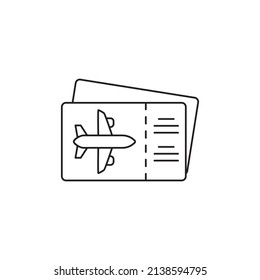 Boarding pass icon line style icon, style isolated on white background