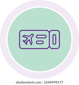 Icono de la tarjeta de embarque que representa el viaje aéreo, los boletos y la facturación de pasajeros, perfecto para resaltar la aviación, los servicios aeroportuarios y la documentación de viaje con un diseño moderno y reconocible.