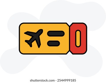 Icono de la tarjeta de embarque que representa el viaje aéreo, los boletos y la facturación de pasajeros, perfecto para resaltar la aviación, los servicios aeroportuarios y la documentación de viaje con un diseño moderno y reconocible.