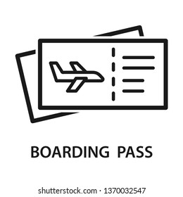 Boarding Pass Icon. Stroke Outline Style. Vector. Isolate On White Background.