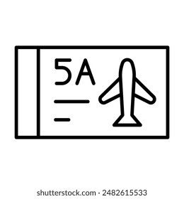 Boarding pass icon in thin line style Vector illustration graphic design 