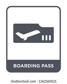 boarding pass icon vector on white background, boarding pass trendy filled icons from Travel collection, boarding pass simple element illustration