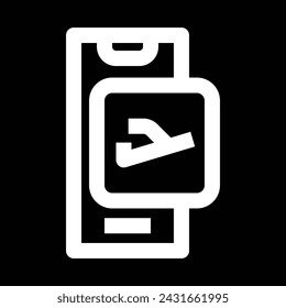 boarding pass icon, vector outline icon design