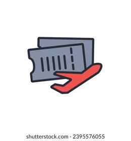 boarding pass icon. vector.Editable stroke.linear style sign for use web design,logo.Symbol illustration.