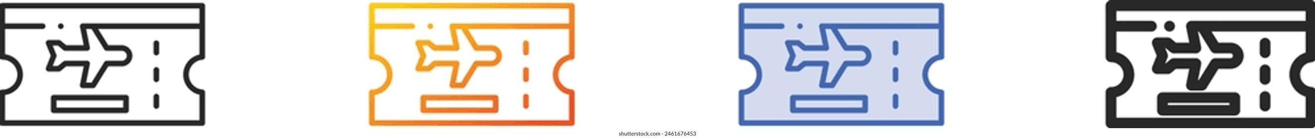 boarding pass icon.Thin Linear, Gradient, Blue Stroke and bold Style Design Isolated On White Background