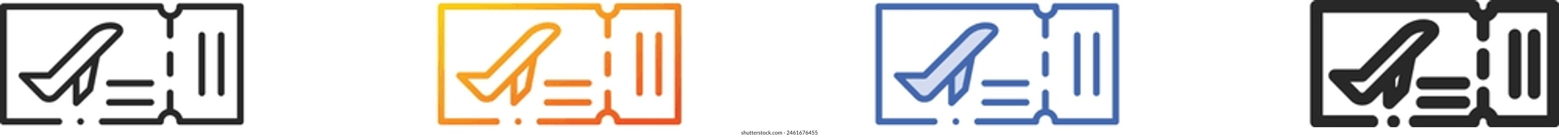 boarding pass icon.Thin Linear, Gradient, Blue Stroke and bold Style Design Isolated On White Background