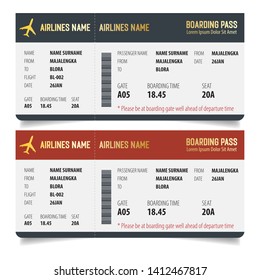 Boarding pass isolated template on white background