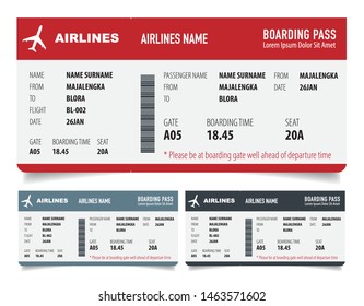 Boarding pass isolated template on white background