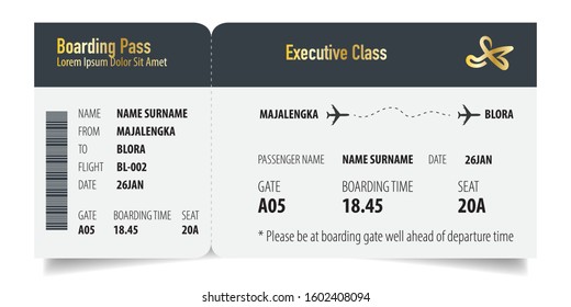 Boarding pass isolated template on white background. Concept of travel, journey or business trip. Isolated on white.