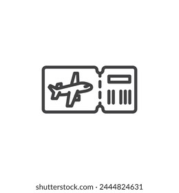 Icono de línea de tarjeta de embarque. signo de estilo lineal para concepto móvil y Diseño web. Icono de Vector de esquema de billete de avión. Símbolo, ilustración del logotipo. Vector gráfico
