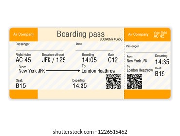 Boarding pass on a white background. Vector illustration.