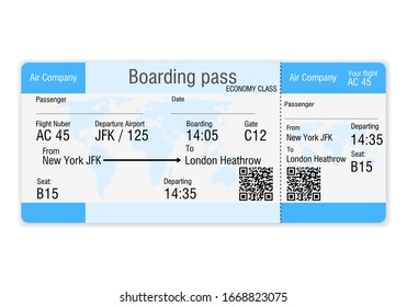 Boarding Pass On A White Background. Vector Illustration.