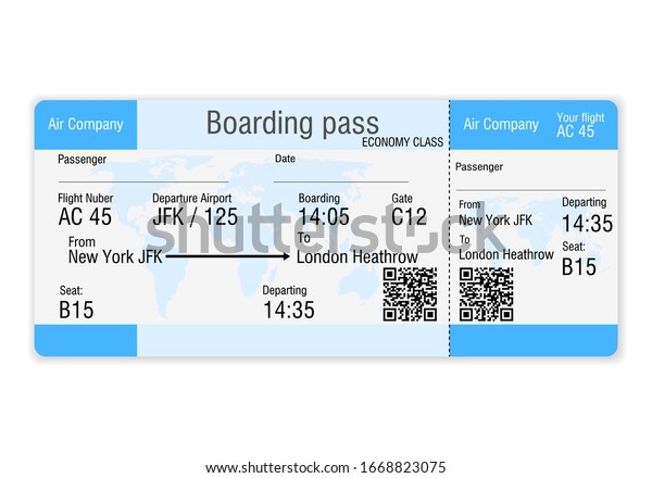 Boarding Pass On White Background Vector Stock Vector (Royalty Free ...