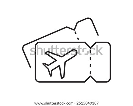 Boarding pass outline icon vector design illustration