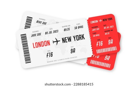 Boarding pass template. Airline ticket design with abstract information. Boarding pass design for tourism, air traveling and journey concept. Vector