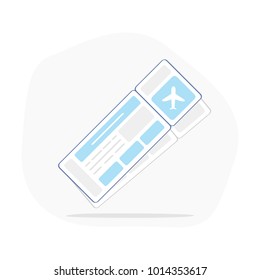 Boarding pass ticket, air plane travel concept. Vector illustration concept of travel, journey or business. Flat outline icon.