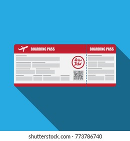 Boarding pass ticket flat icon.