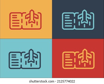 Boarding Pass Ticket Logo Template, Simple Flat Icon of flight,airplane,travel