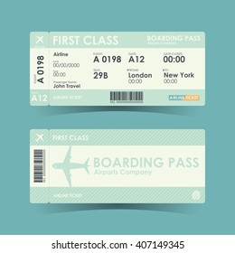 Boarding pass tickets green design. vector illustration.