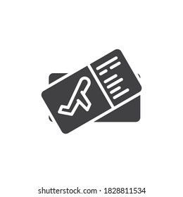 Boarding pass tickets vector icon. filled flat sign for mobile concept and web design. Airplane ticket glyph icon. Symbol, logo illustration. Vector graphics