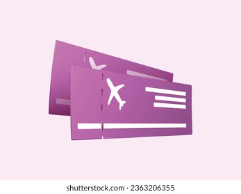 boarding pass vector 3d illustration. airplane ticket 3d icon