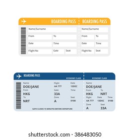 boarding pass vector, flat design