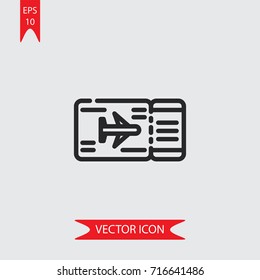 Boarding pass vector icon, illustration symbol