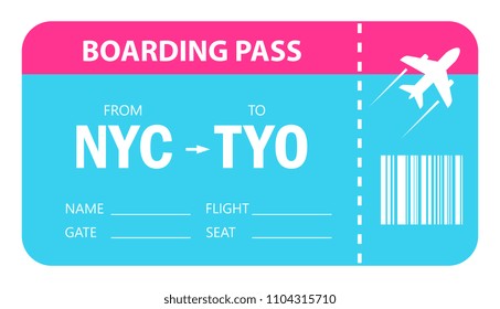 Boarding pass vector icon isolated on white background
