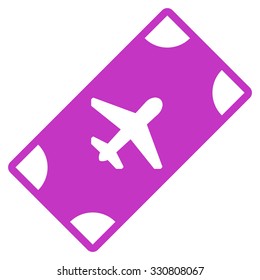 Boarding Pass vector icon. Style is flat violet symbol, rounded angles, white background.